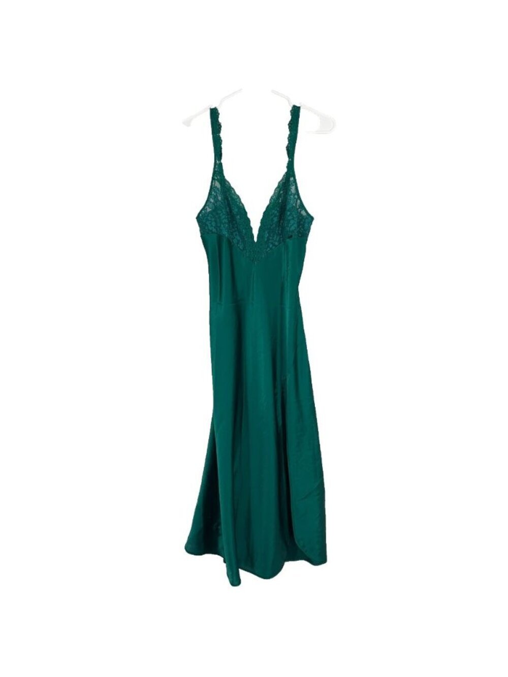 Victorias Secret Vintage Women M Slip Dress Emerald Green Lace Sexy Lingerie Y2K